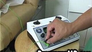 Sexy hunk patient has a toy put on his cock by the doctor porn video